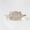Vintage 18K Yellow And White Gold Diamond Ring - UK Size K