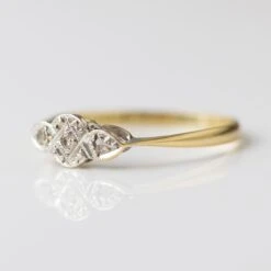 Vintage 18k Yellow Gold And Platinum Diamond Ring - UK Size N -Carrie Elizabeth IMG 3721copy