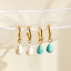 Turquoise Molten Hoop Earring -Carrie Elizabeth IMG 3954copy2 aecc22a2 cc60 483c 8fac b32cc424cab2 scaled