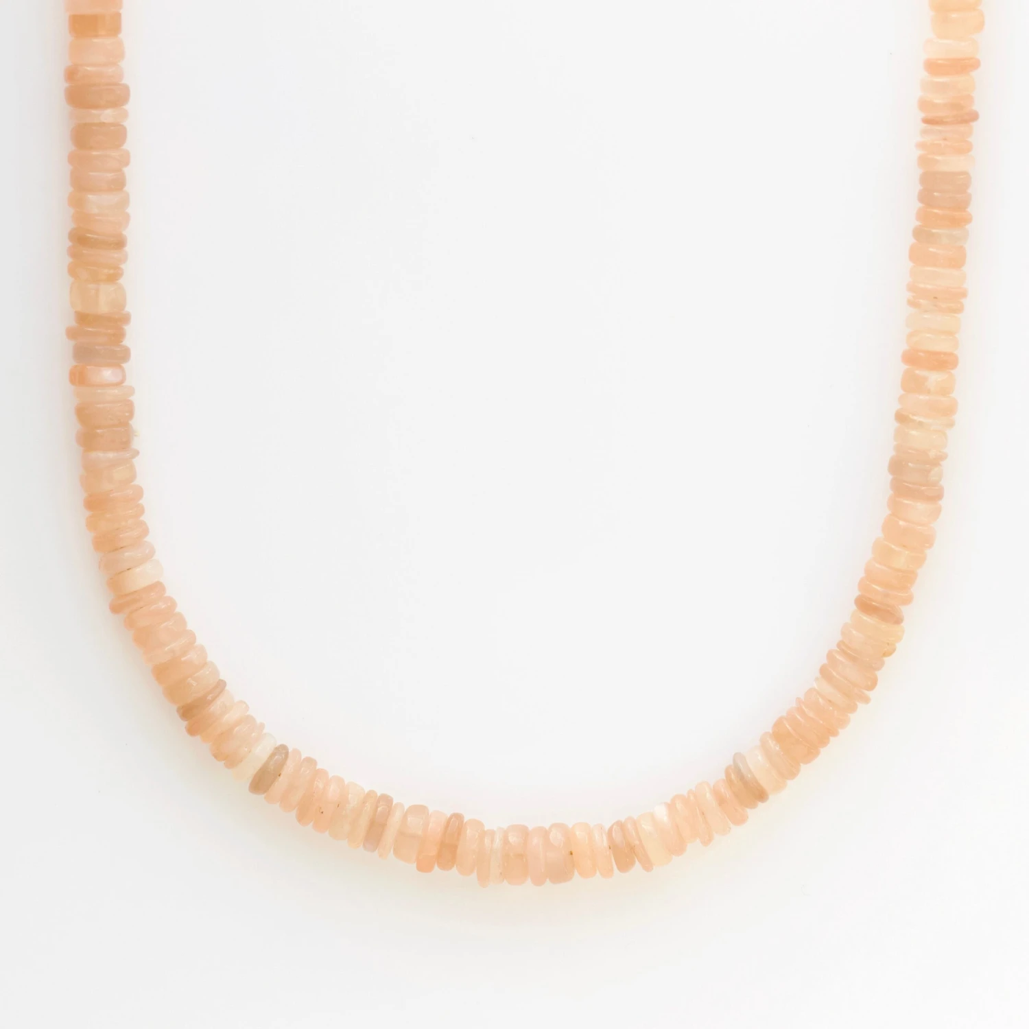 Peach Moonstone Chunky Beaded Necklace 1 Peach Moonstone Chunky Beaded Necklace