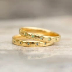 Simple Star Set Emerald Band 8 Simple Star Set Emerald Band -Carrie Elizabeth IMG 4523copy2