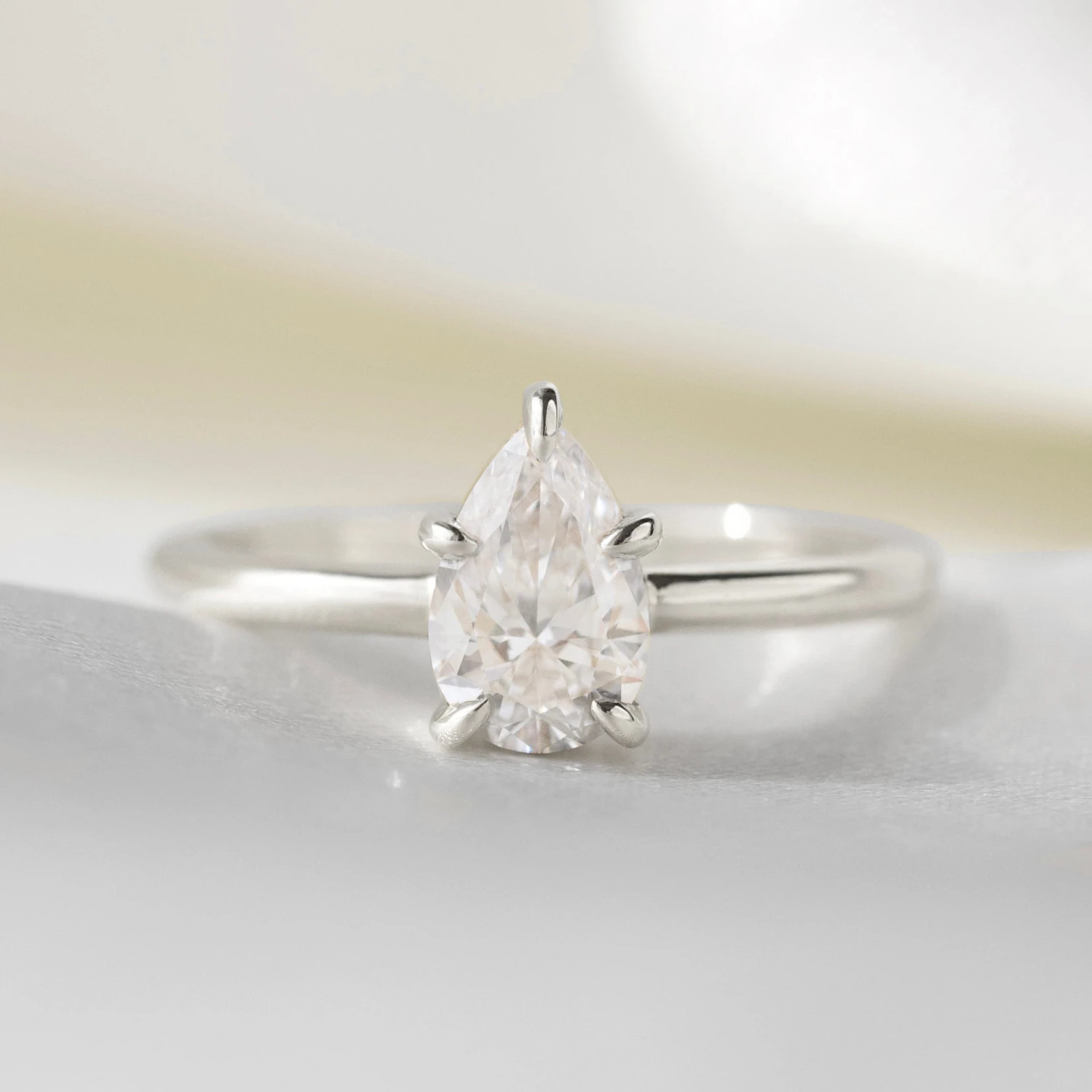 Isla 1ct Pear Solitaire Ring 1 Isla 1ct Pear Solitaire Ring