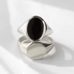Mens Hexagon Signet Ring -Carrie Elizabeth IMG 5073copy6 scaled