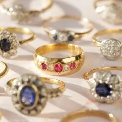 Vintage 18k Solid Yellow Gold Diamond And Ruby Ring Size - K 9 Vintage 18k Solid Yellow Gold Diamond And Ruby Ring Size - K -Carrie Elizabeth IMG 5247copy2 scaled