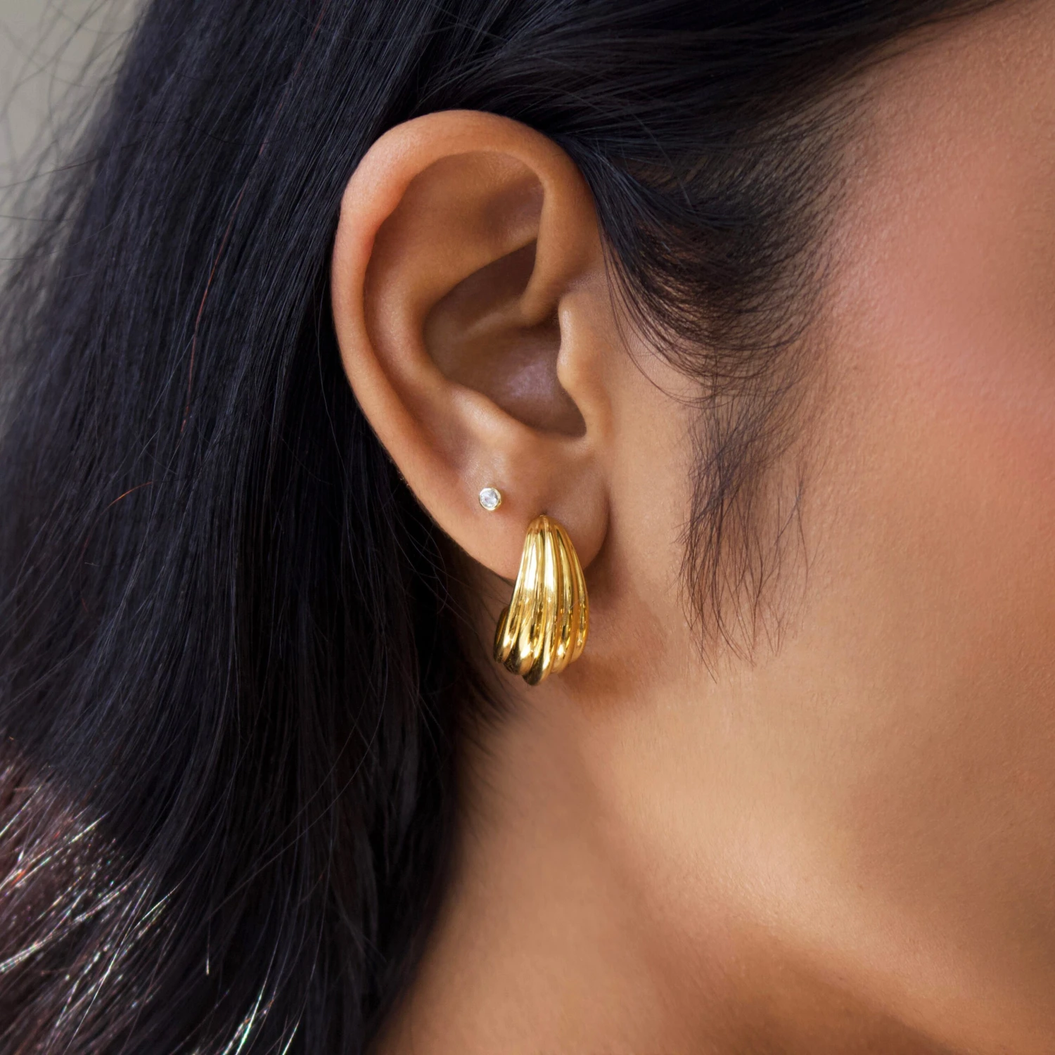 Chunky Croissant Vintage Hoops 4 Chunky Croissant Vintage Hoops - Image 4