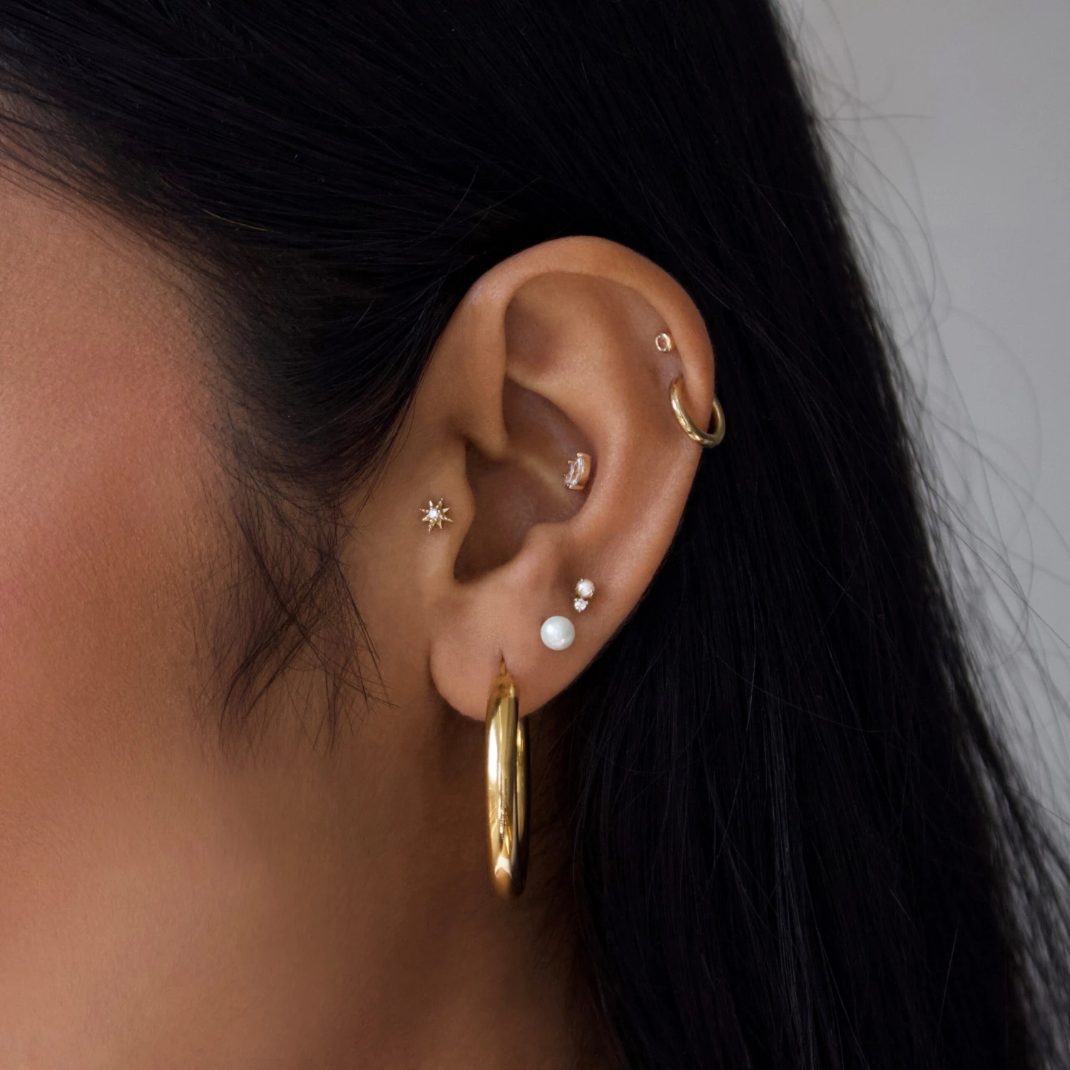 Dainty Pearl & Diamond Stud Earring 5 Dainty Pearl & Diamond Stud Earring - Image 5