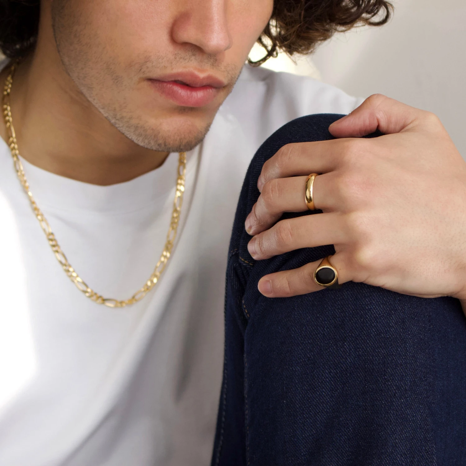 Mens Onyx Oval Signet Ring 4 Mens Onyx Oval Signet Ring - Image 4