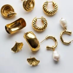 Baroque Pearl Molten Hoop Earring -Carrie Elizabeth IMG 6846copy2 scaled