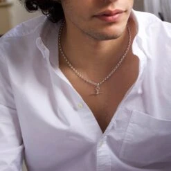 Mens Rolo Chain With T-Bar -Carrie Elizabeth IMG 7170copy.7jpgcopy scaled