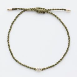 Solitaire Diamond Cord Bracelet