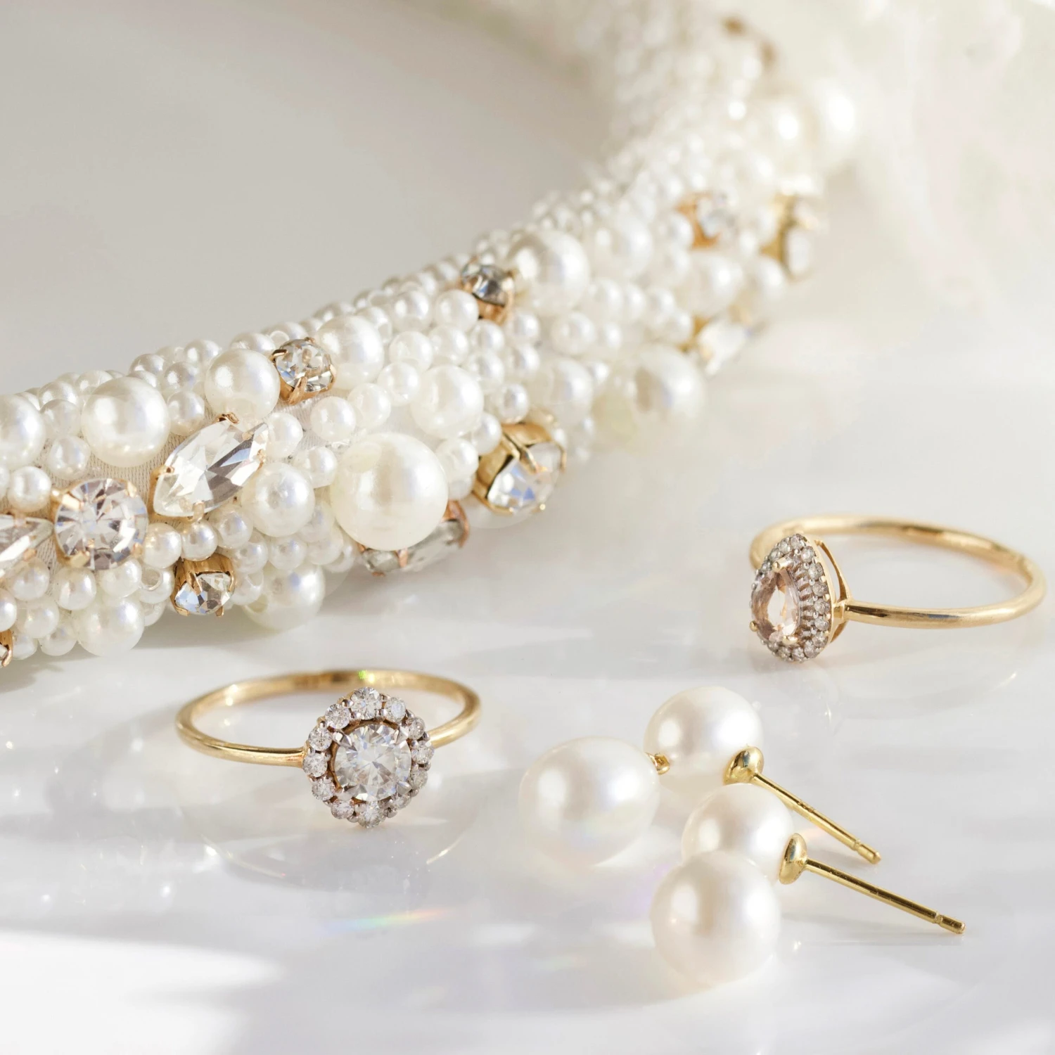 Mia Pearl And Crystal Rolled Headband 6 Mia Pearl And Crystal Rolled Headband - Image 6