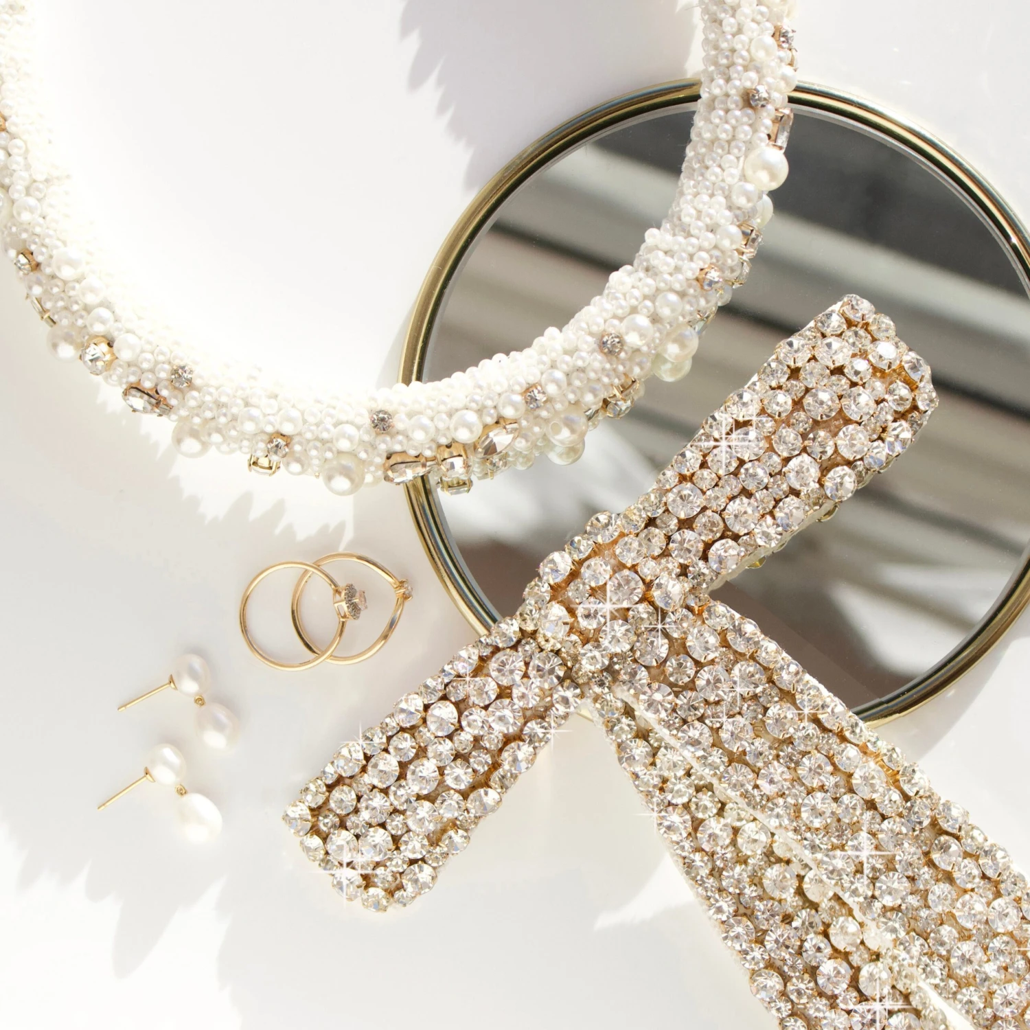 Mia Pearl And Crystal Rolled Headband 5 Mia Pearl And Crystal Rolled Headband - Image 5