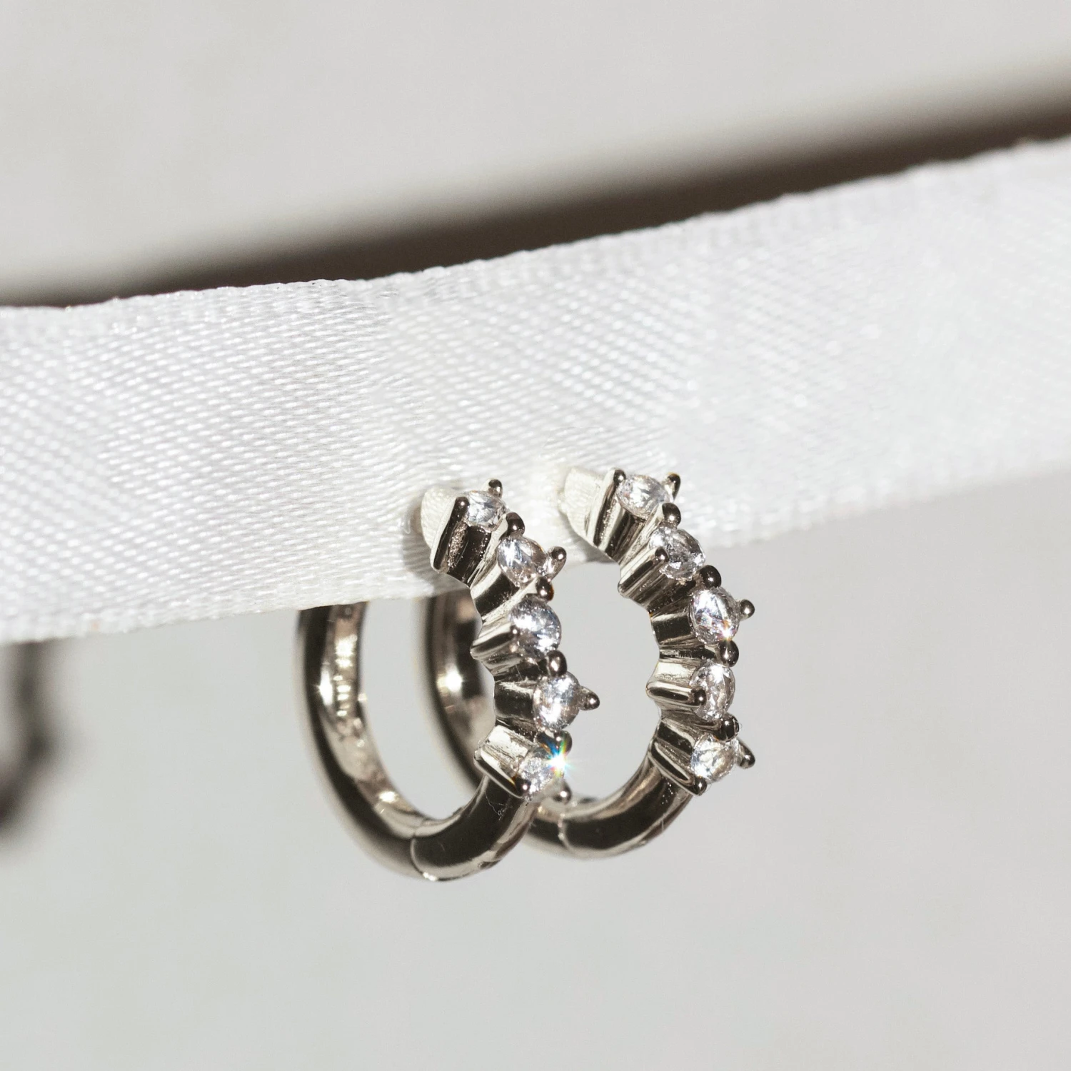 Emmie Sapphire Huggie Hoop 3 Emmie Sapphire Huggie Hoop - Image 3