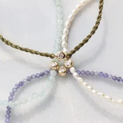 Solitaire Diamond Tanzanite Beaded Stretch Bracelet -Carrie Elizabeth IMG 8143 copy 2 2a8e3fa1 67e2 47f3 aa15 3cb5bcf12066 1 scaled