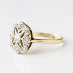Vintage 18k Yellow Gold Diamond Ring - Uk Size K 1/2 11 Vintage 18k Yellow Gold Diamond Ring - Uk Size K 1/2 -Carrie Elizabeth IMG 8321 copy