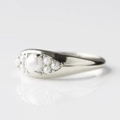 Pearl Vintage Gypsy Ring -Carrie Elizabeth IMG 8856copy3 scaled