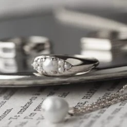 Pearl Vintage Gypsy Ring -Carrie Elizabeth IMG 8998copy3 scaled