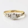 Vintage 18k Yellow Gold And Platinum Diamond Ring - Uk Size K
