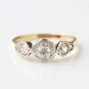 Vintage 18k Yellow Gold And Platinum Diamond Ring - Uk Size M