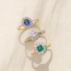 Vintage 18k Yellow Gold Sapphire And Diamond Ring - Uk Size M 1/2 8 Vintage 18k Yellow Gold Sapphire And Diamond Ring - Uk Size M 1/2 -Carrie Elizabeth IMG 9596 copy 2 2 scaled