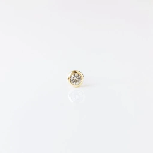 Sapphire Bezel Set Stud Earring -Carrie Elizabeth IMG 9984copy2 scaled