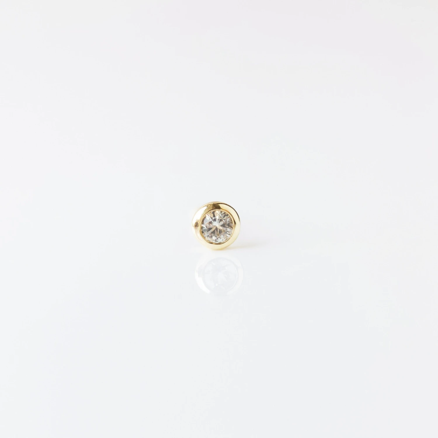 Sapphire Bezel Set Stud Earring 1 Sapphire Bezel Set Stud Earring