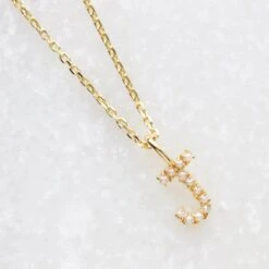 Pearl Initial Necklace -Carrie Elizabeth J