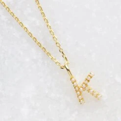Pearl Initial Necklace -Carrie Elizabeth K c4449ff5 f3b8 4366 96fb e326fb106642