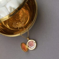 Engraved Initial Locket Necklace With Diamond Detail -Carrie Elizabeth LocketJewelleryBox scaled