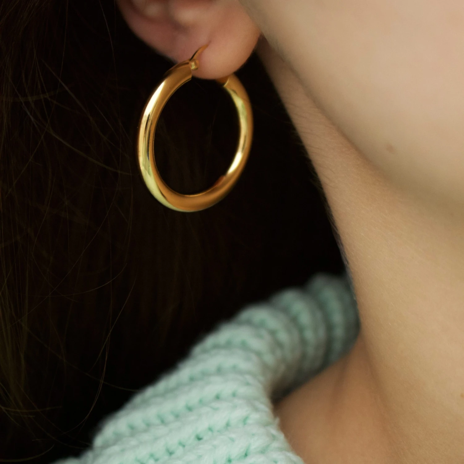 Large Luxe Chunky Hoop Earrings 3 Large Luxe Chunky Hoop Earrings - Image 3