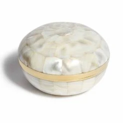 Large Mother Of Pearl Trinket Pot 22 Large Mother Of Pearl Trinket Pot -Carrie Elizabeth MOPlarge