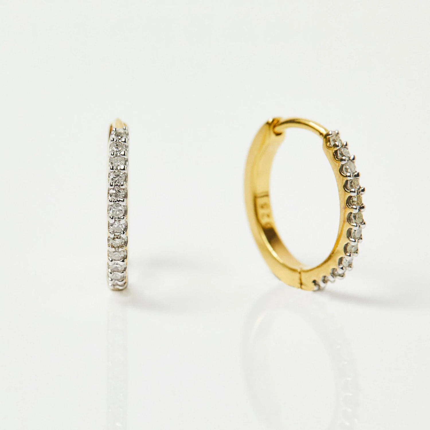 Mini Diamond Huggie Hoops 1 Mini Diamond Huggie Hoops