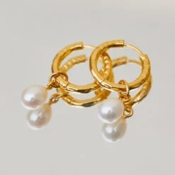 Pearl Drop Earrings -Carrie Elizabeth Pearlhoopearrings scaled