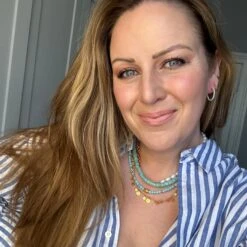 Santorini Chunky Amazonite Beaded Necklace -Carrie Elizabeth Photo10 03 2023 152745