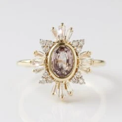 Exclusive Pink Sapphire And White Sapphire Ring - Size Small