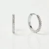 Mini Huggie Hoops In Diamond