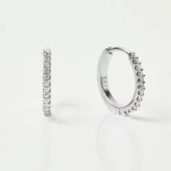 Mini Huggie Hoops In Diamond