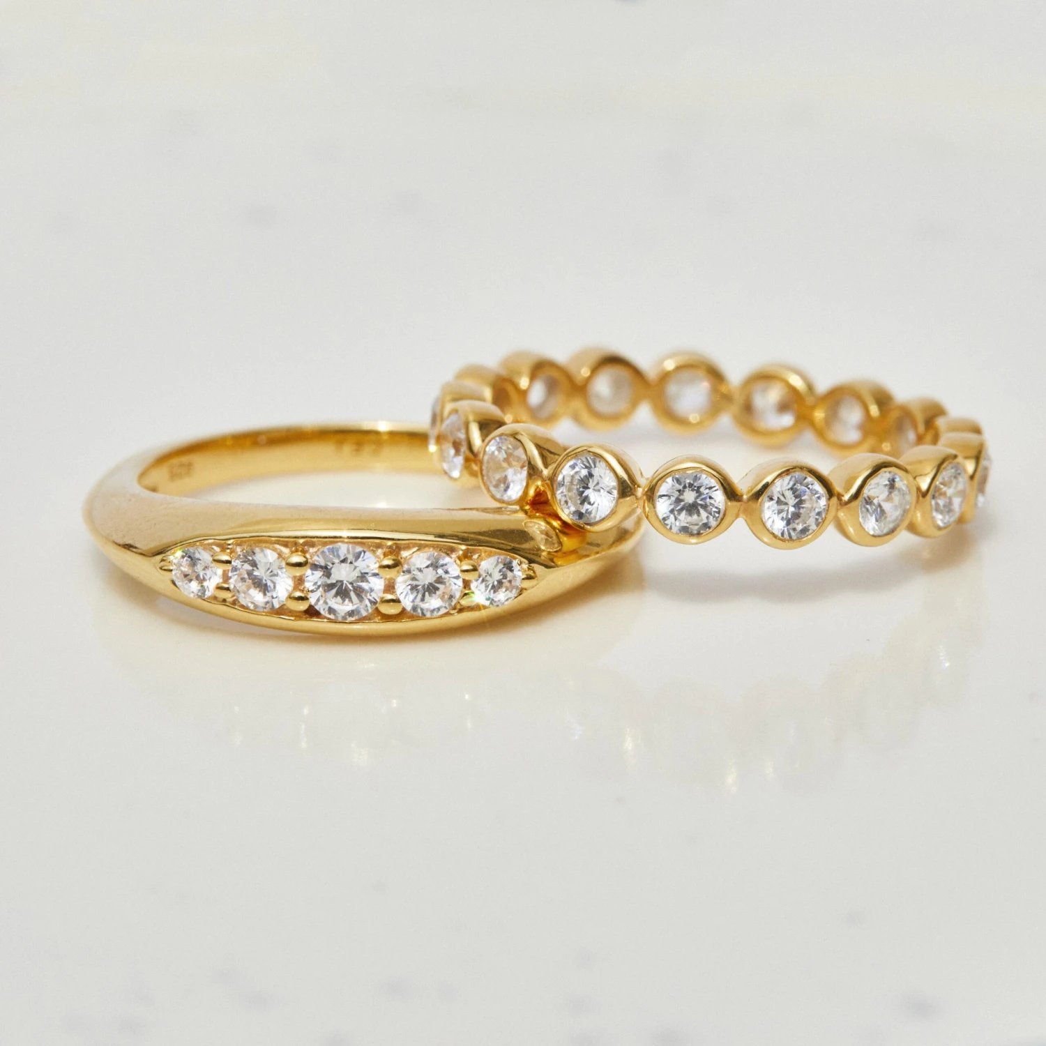 Bezel Set Cubic Zirconia Eternity Ring 4 Bezel Set Cubic Zirconia Eternity Ring - Image 4