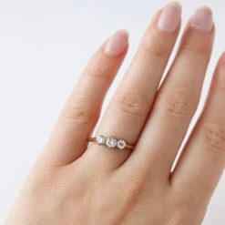 Vintage 18k Solid Yellow Gold Diamond Ring Size - P -Carrie Elizabeth V 4823 11 scaled