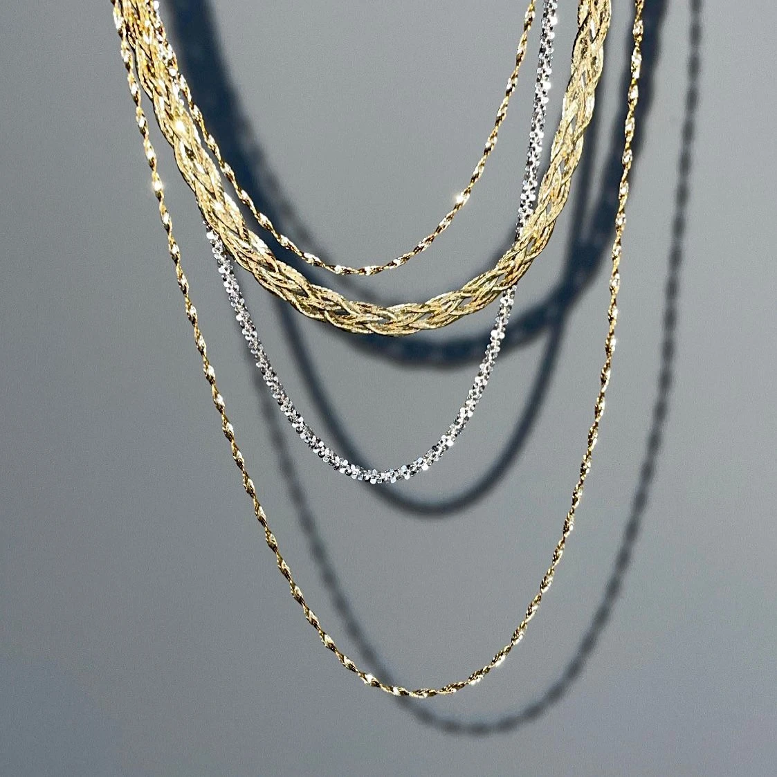 Diamond Cut Braid Chain Necklace 13 Diamond Cut Braid Chain Necklace - Image 13