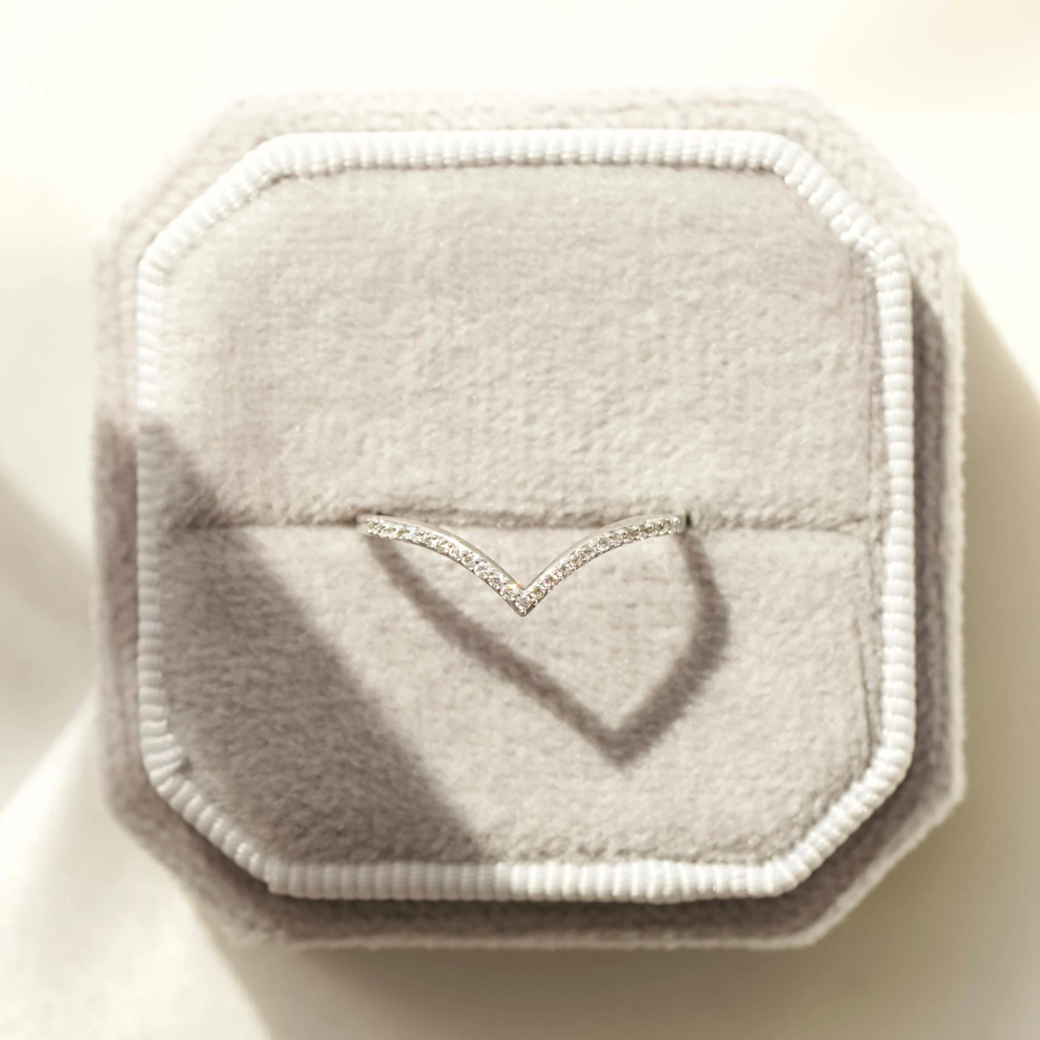 Diamond Wishbone Stacking Ring - Size UK M 6 Diamond Wishbone Stacking Ring - Size UK M - Image 6