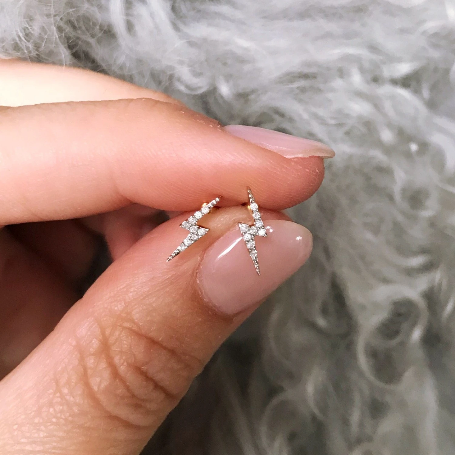 Lightning Bolt Diamond Stud Earrings 5 Lightning Bolt Diamond Stud Earrings - Image 5